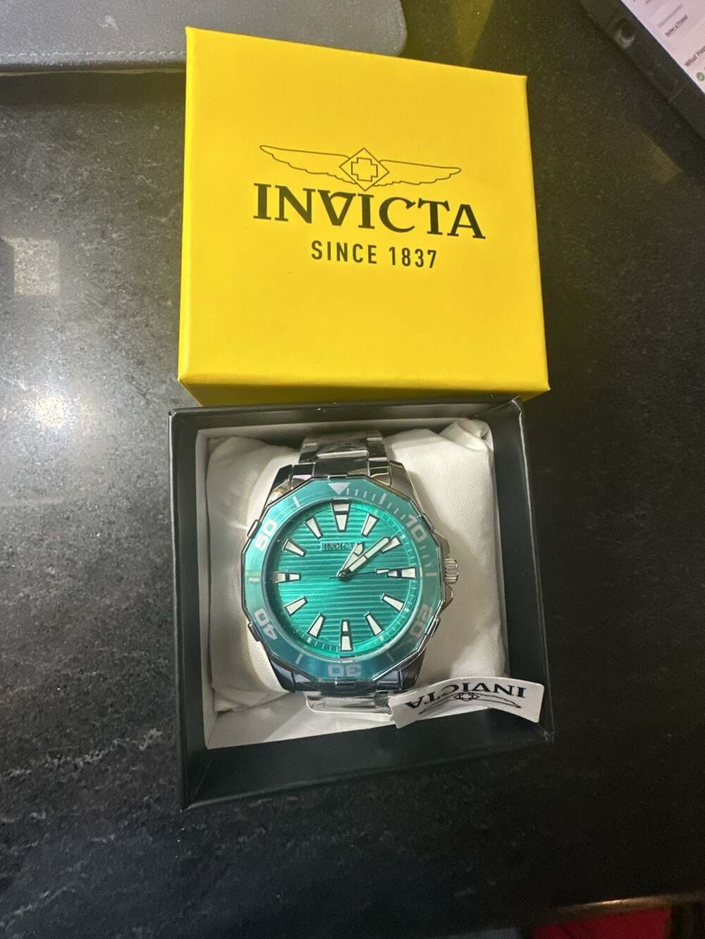 Invicta Pro Diver Meridian Watch with Teal Dial and Stainless Steel Band
